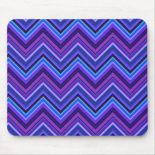 Blue and purple zigzag stripes mouse pad