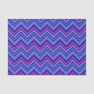 Blue and purple zigzag stripes tissue paper