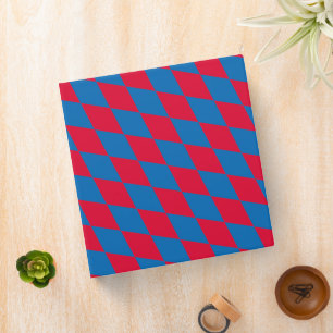 Blue and Red Bavaria Diamond Flag Pattern Binder