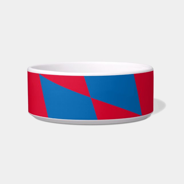 Blue and Red Bavaria Diamond Flag Pattern Bowl (Front)