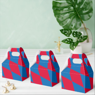 Blue and Red Bavaria Diamond Flag Pattern Favor Box