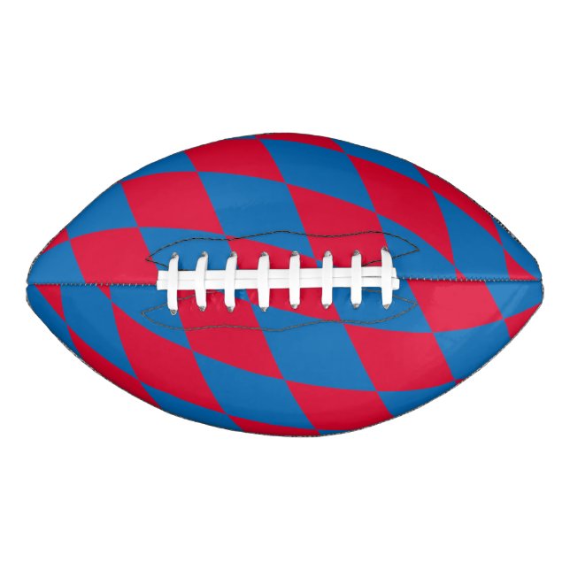 Blue and Red Bavaria Diamond Flag Pattern Football (Front)