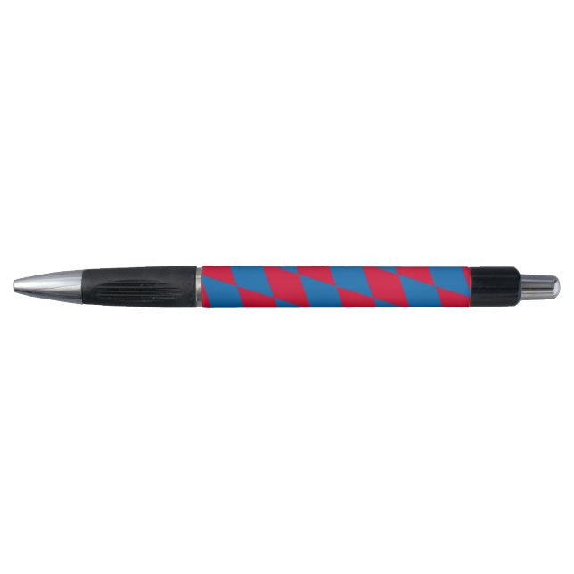 Blue and Red Bavaria Diamond Flag Pattern Pen (Front)