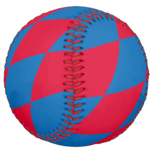 Blue and Red Bavaria Diamond Flag Pattern Softball