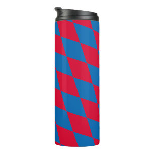 Blue and Red Bavaria Diamond Flag Pattern Thermal Tumbler