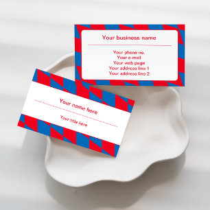 Blue and Red Bavarian Diamond Flag Pattern Business Card