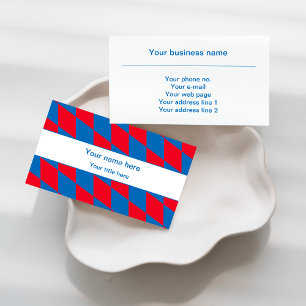 Blue and Red Bavarian Diamond Flag Pattern Business Card