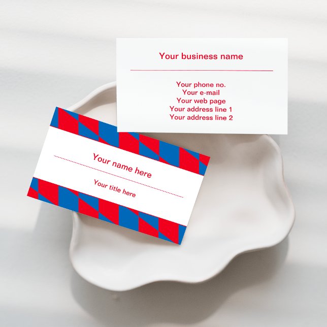 Blue and Red Bavarian Diamond Flag Pattern Business Card (Creator Uploaded)