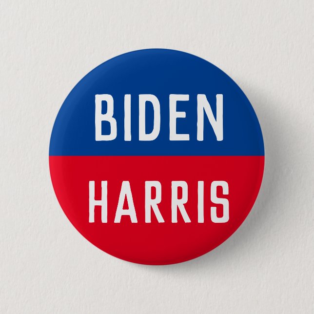 Blue and Red Biden Harris Campaign 2 Inch Round Button (Front)