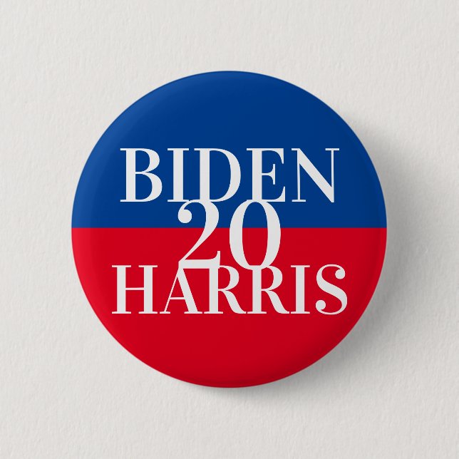 Blue and Red Biden Harris Campaign Button (Front)