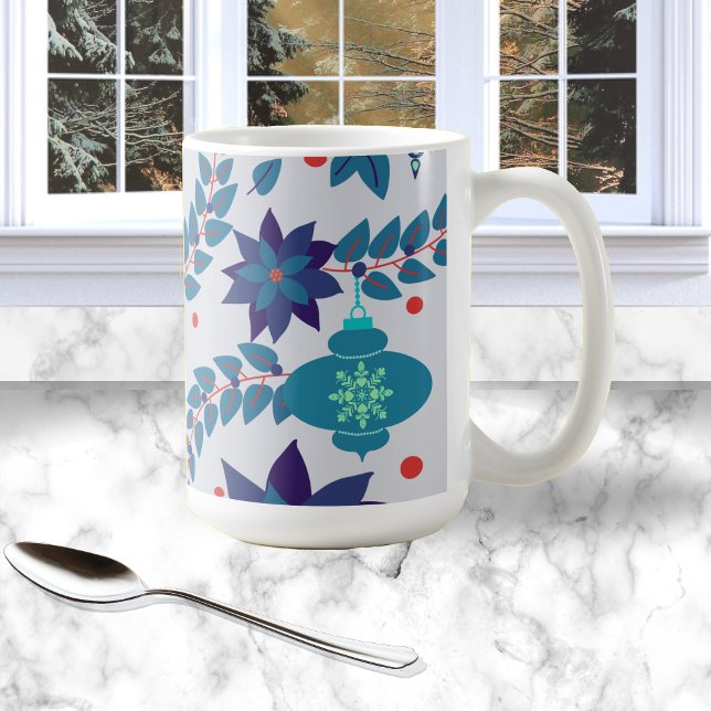 Blue and Red Christmas Ornament Mug (Creator Uploaded)