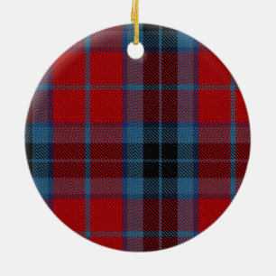Blue and Red Clan MacTavish Tartan Ceramic Ornament