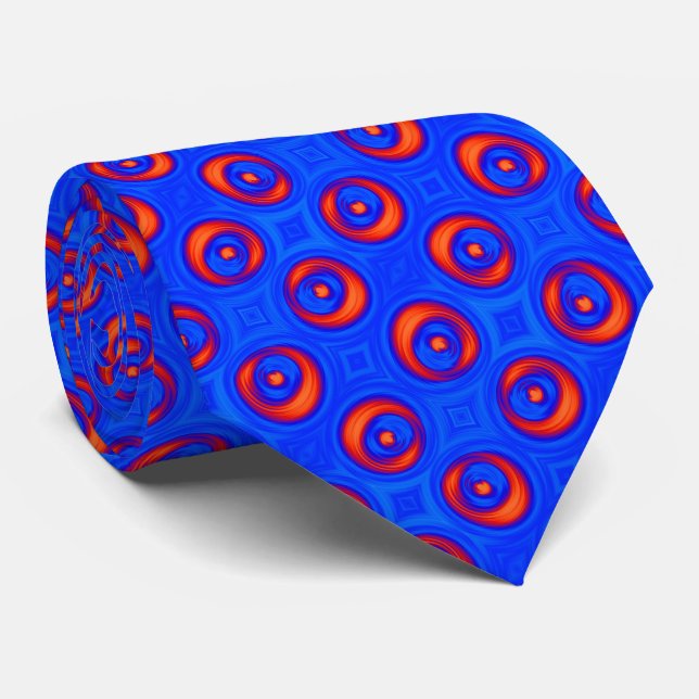 Blue and Red COOL pattern Tie (Rolled)