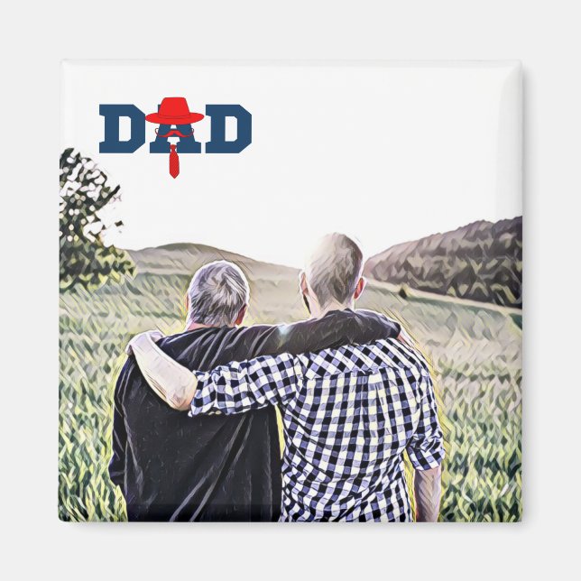  blue and red design for the best dad ever magnet (Front)