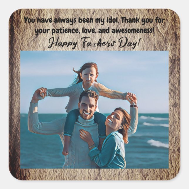  blue and red design for the best dad ever square sticker (Front)