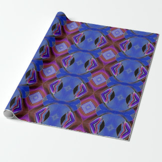 Blue And Red Diamond Pattern Wrapping Paper
