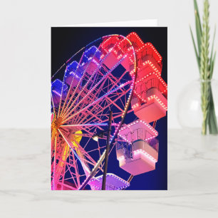 Blue and red Ferris wheel Card
