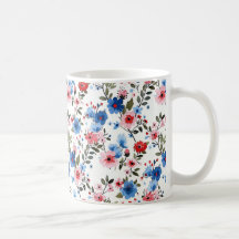 Blue and Red Floral