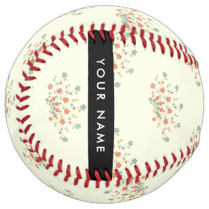 Blue and Red Flowers, Black, Your Name Softball