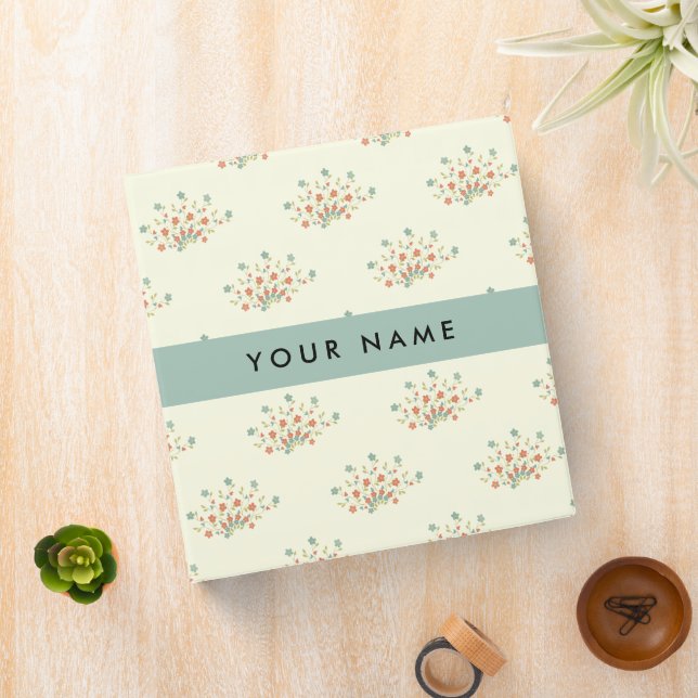 Blue and Red Flowers, Blue, Your Name Binder (In Situ)