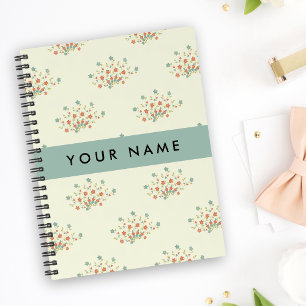 Blue and Red Flowers, Blue, Your Name Planner