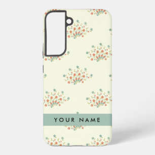Blue and Red Flowers, Blue, Your Name Samsung Galaxy Case