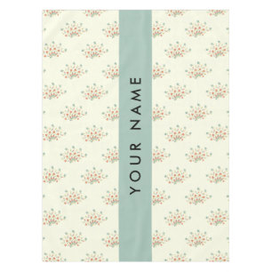 Blue and Red Flowers, Blue, Your Name Tablecloth