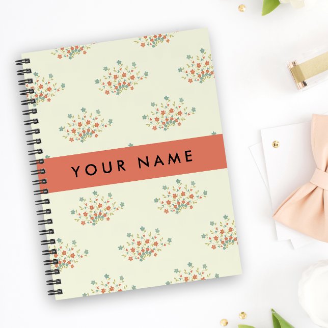 Blue and Red Flowers, Red, Your Name Notebook (Creator Uploaded)