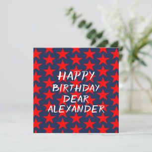 Blue And Red Happy Birthday