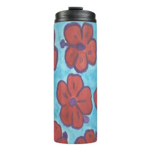 Blue and Red Hibiscus Tumbler