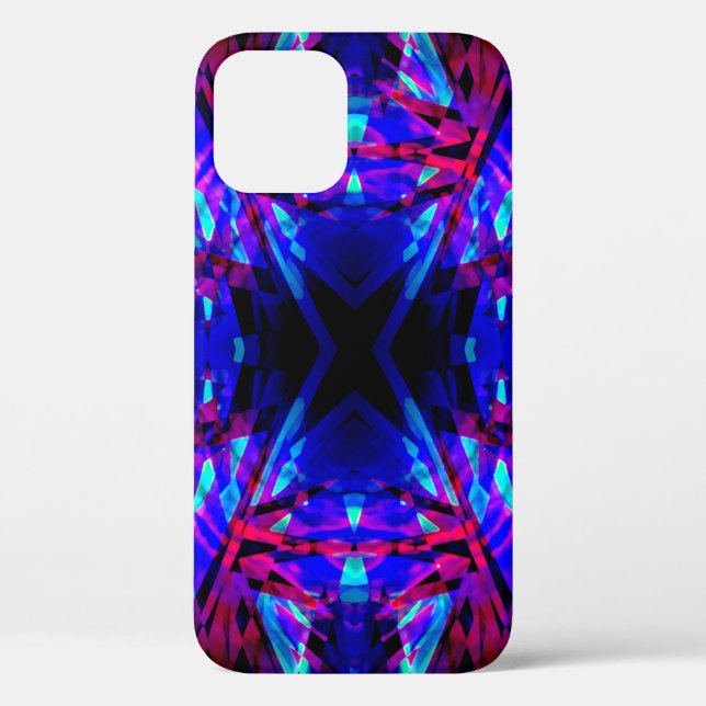 Blue and red kaleidoscope pattern Case-Mate iPhone Case (Back)