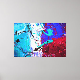 Blue And Red Modern Wall Decor,  Canvas Print
