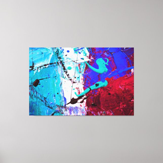 Blue And Red Modern Wall Decor,  Canvas Print (Front)