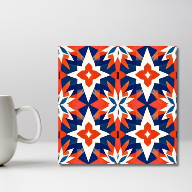 Blue and Red Moroccan Mosaic Pattern Tile (Creator Uploaded)