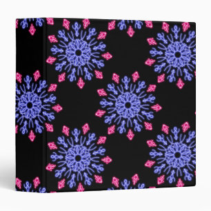 Blue and red neon flower binder
