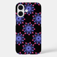 Blue and red neon flower