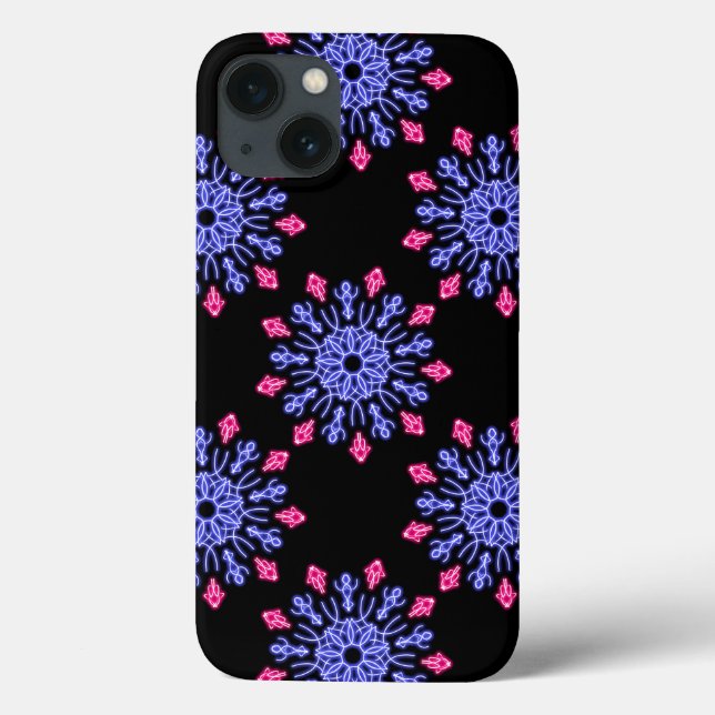 Blue and red neon flower Case-Mate iPhone case (Back)