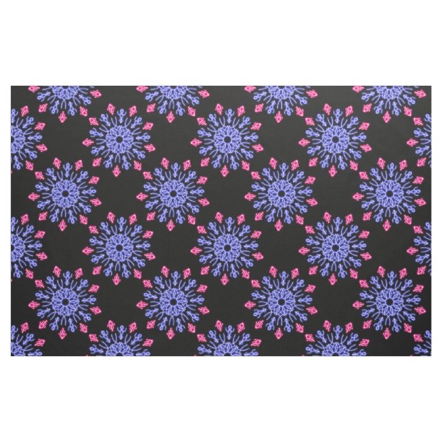 Blue and red neon flower fabric (Fat Quarter)