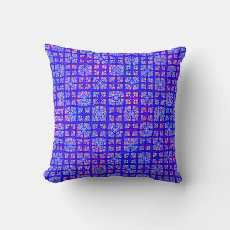 Blue and Red Pattern Colourful Home / Patio Throw Pillow