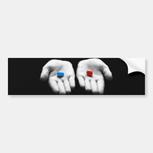 Blue and Red pill bumpersticker Bumper Sticker