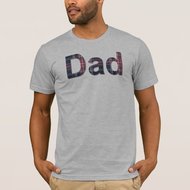 Blue and Red Plaid Dad T-Shirt (Front)