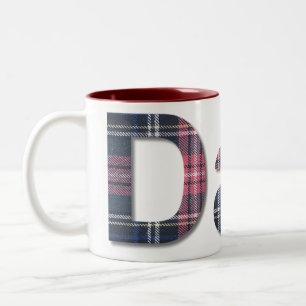Blue and Red Plaid Dad Two-Tone Coffee Mug