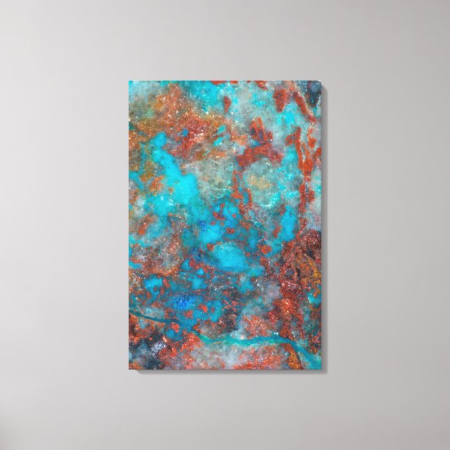 Blue And Red Shattuckite Canvas Print (Front)