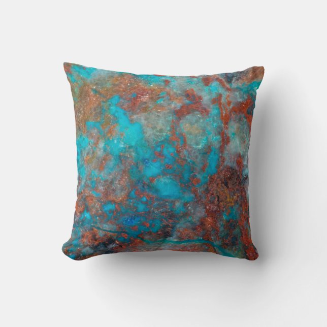 Blue And Red Shattuckite Throw Pillow (Front)