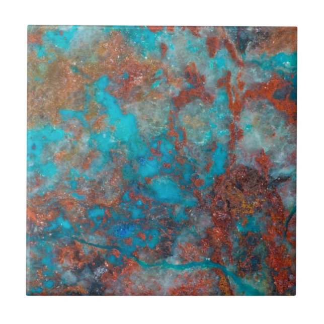 Blue And Red Shattuckite Tile (Front)