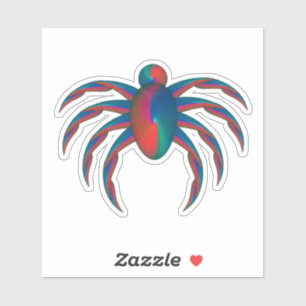 Blue and red spider
