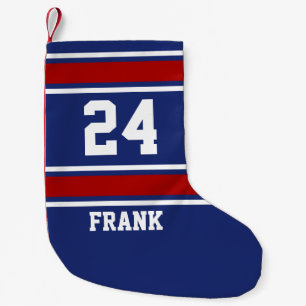 Blue and Red Sporty Theme Small Christmas Stocking