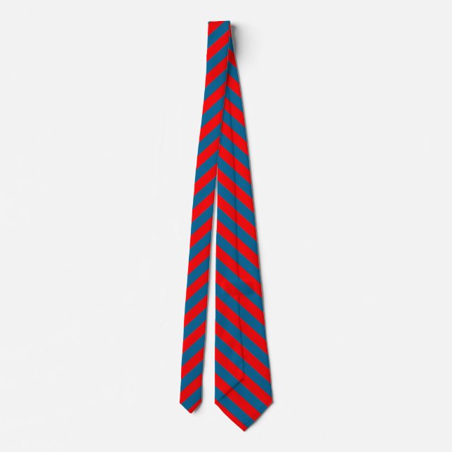 Blue and red stripe pattern tie (Back)