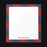 Blue and Red Stripes Personalized Notepad<br><div class="desc">This stylish notepad can be personalized with your name,  monogram,  initials,  a special date (wedding anniversary,  birthday,  etc) or any text of your choice. Visit our stores for more designs and colour schemes.</div>