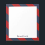 Blue and Red Stripes Personalized Notepad<br><div class="desc">This stylish notepad can be personalized with your name,  monogram,  initials,  a special date (wedding anniversary,  birthday,  etc) or any text of your choice. Visit our stores for more designs and colour schemes.</div>